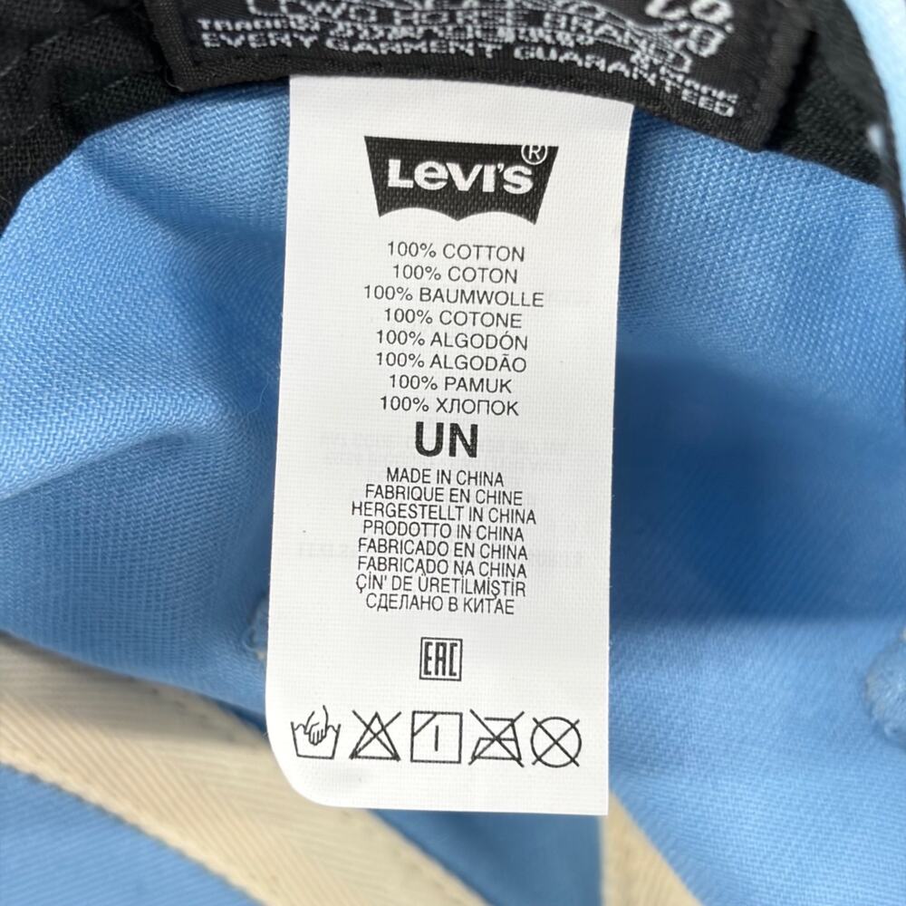 Levis Blue Adjustable Cotton Baseball Cap With Red Logo Patch - Picture 2 of 6